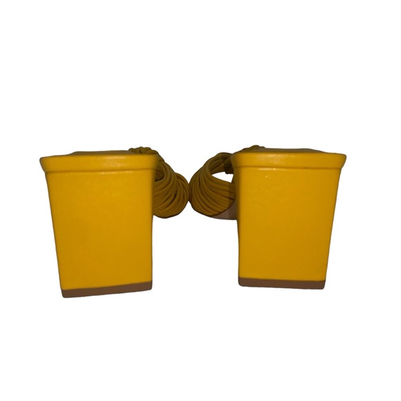 ANTONIO MELANI | Yellow Knot Block Heel Sandals | Size 7 - Picture 5 of 11